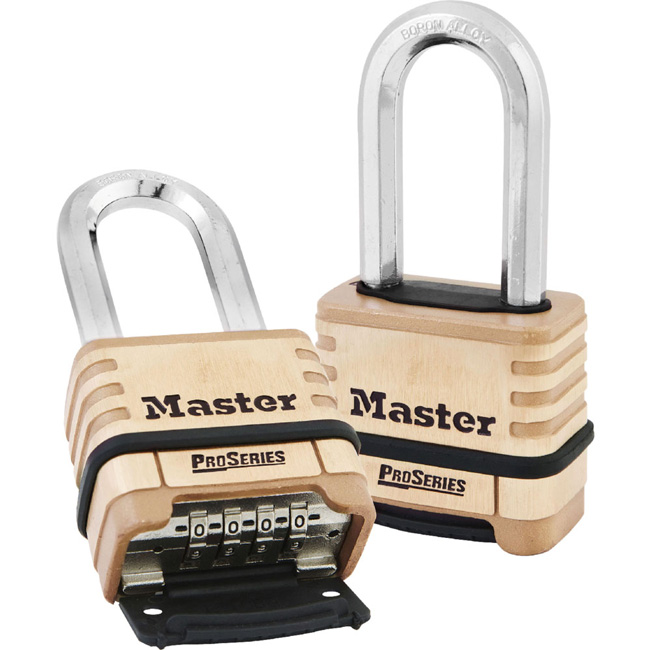Master Lock 2-1/4 Inch (57mm) ProSeries Brass Resettable Combination Padlock with 2-1/16 Inch (53mm) Shackle from GME Supply