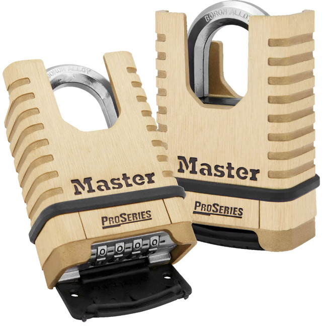 Master Lock 2-1/4 Inch (57mm) ProSeries Shrouded Brass Resettable Combination Padlock from GME Supply