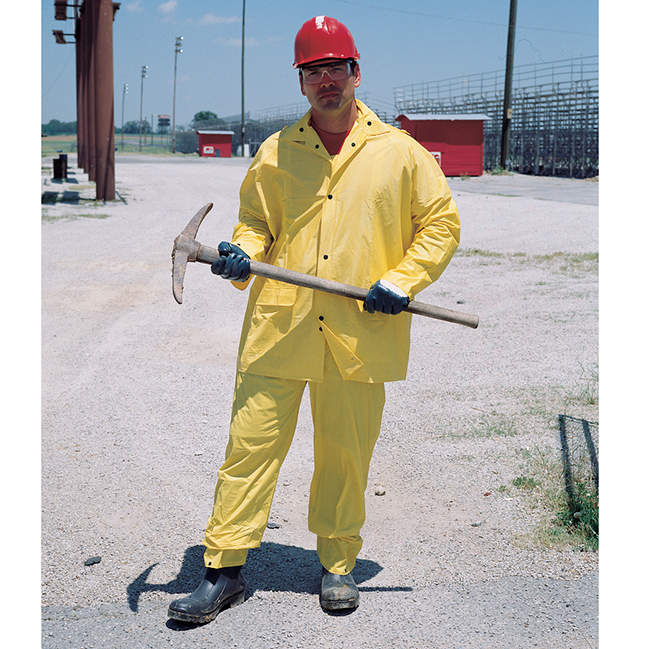 MCR Safety .20mm Squall 3 piece Yellow PVC suit with Detachable Hood, Snap Front Jacket & Bib Pant from GME Supply