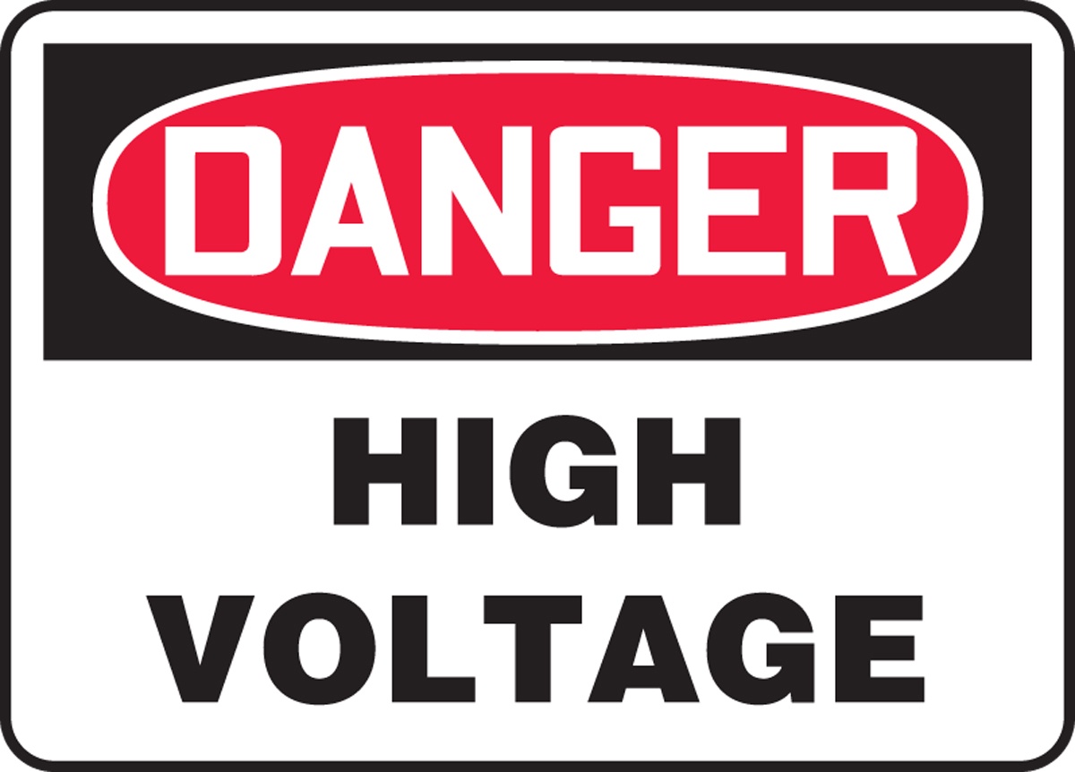 Accuform 'Danger High Voltage' Plastic Sign from GME Supply