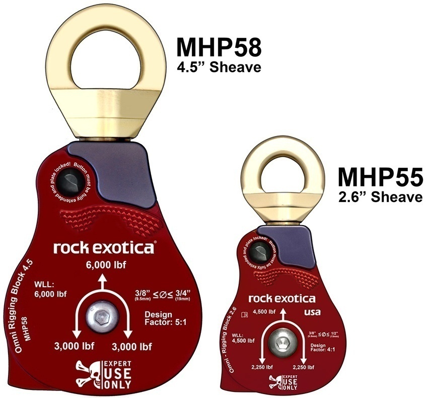 Rock Exotica MHP58 Omni-Block 4.5 Rigging Pulley / Material Block from GME Supply