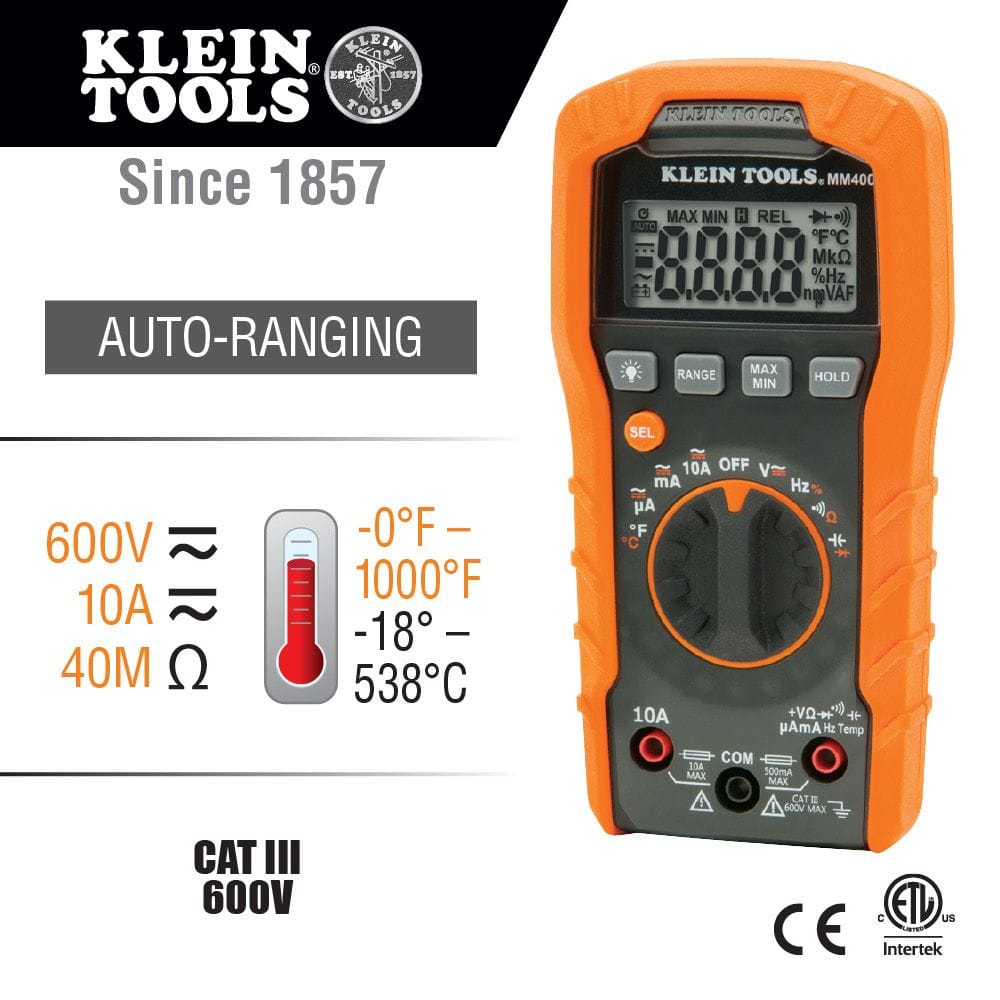 Klein Tools MM400 Auto Ranging Digital Multimeter