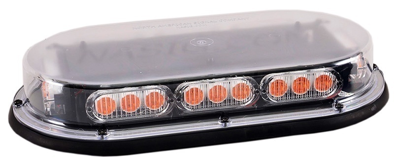 North American Signal Mini LED Light Bar with Upgraded Optics - Permanent Mount - Amber from GME Supply