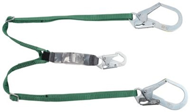 V-Series Standard twin-leg adjustable energy absorbing lanyard, 6', 36CL large snaphooks, ANSI Z359.13 from GME Supply