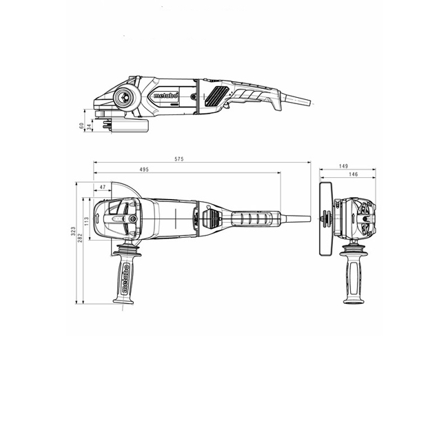 Metabo 7 Inch Angle Grinder with Lock On Trigger from GME Supply