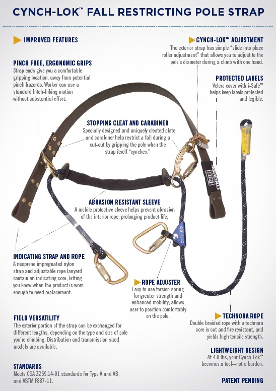3M DBI Sala 1204058 Cynch Lok Fall Restricting Pole Strap For 
