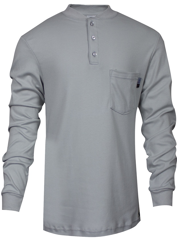 National Safety Apparel FR Classic Cotton Gray Henley Shirt from GME Supply