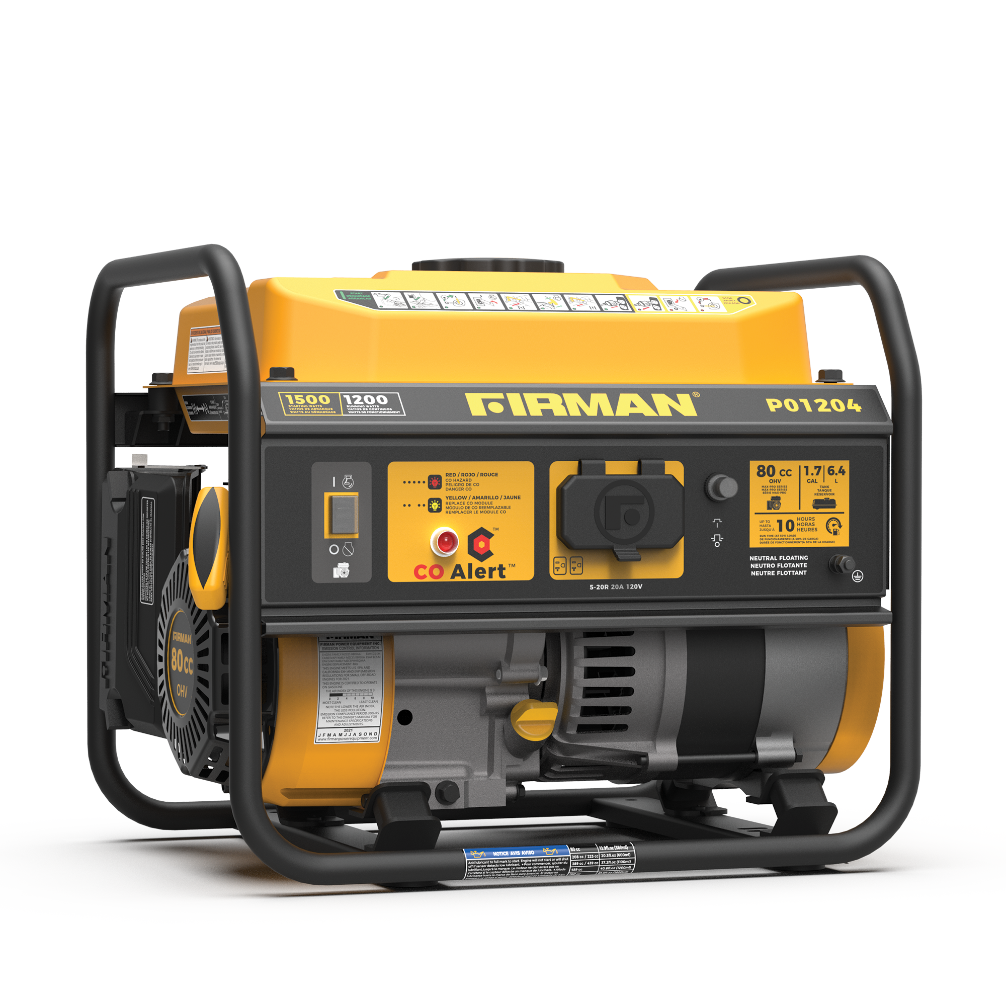 Firman Generator 1500/1200W Recoil CO Alert 49 ST CAN from GME Supply