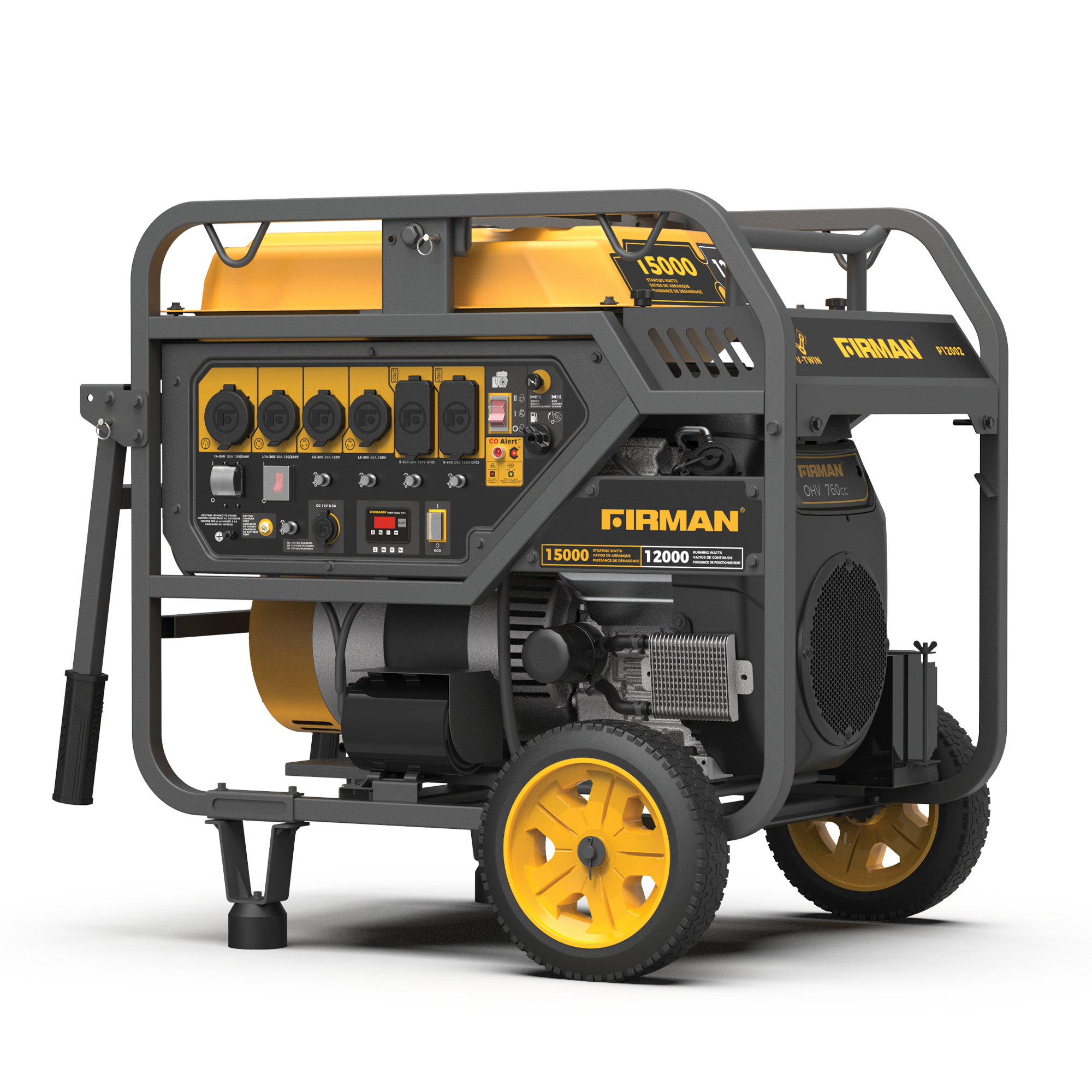 Firman Gas Portable Generator 15000/12000W V-Twin Electric Start CO Alert 50 ST CAN from GME Supply