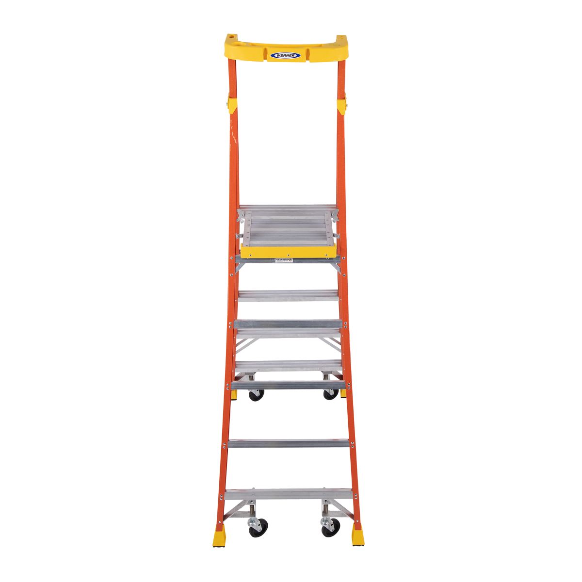 Werner 11 Foot Reach Height Fiberglass Podium Ladder 5 Foot Type IA from GME Supply