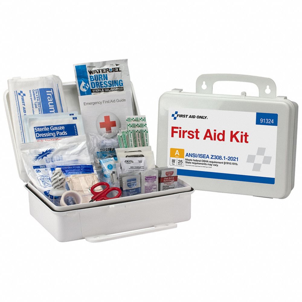 First Aid Only ANSI A 25 Person Plastic ANSI 2021 Compliant First Aid Kit from GME Supply