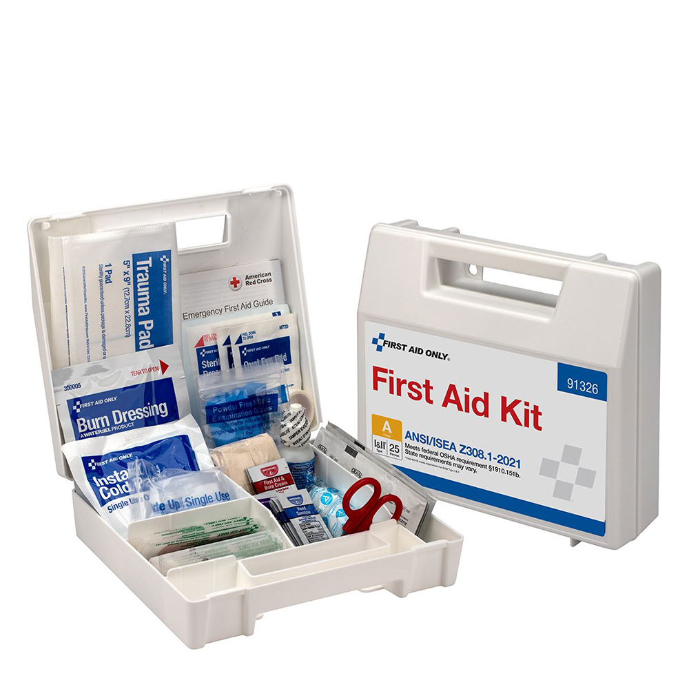 First Aid Only ANSI A 25 Person Plastic ANSI 2021 Compliant First Aid Kit With Dividers from GME Supply