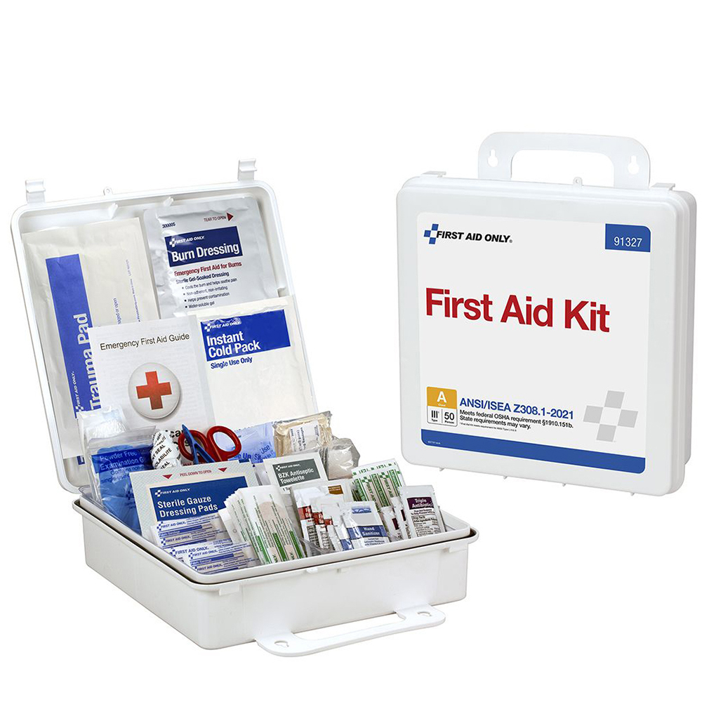 First Aid Only ANSI A 50 Person Plastic ANSI 2021 Compliant First Aid Kit from GME Supply