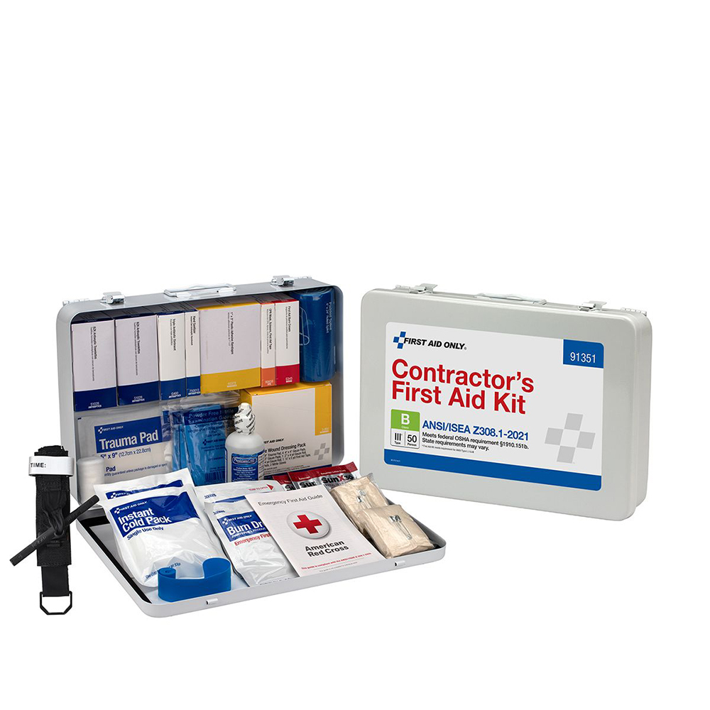 First Aid Only ANSI B 50 Person Contractor Metal ANSI 2021 Compliant First Aid Kit from GME Supply