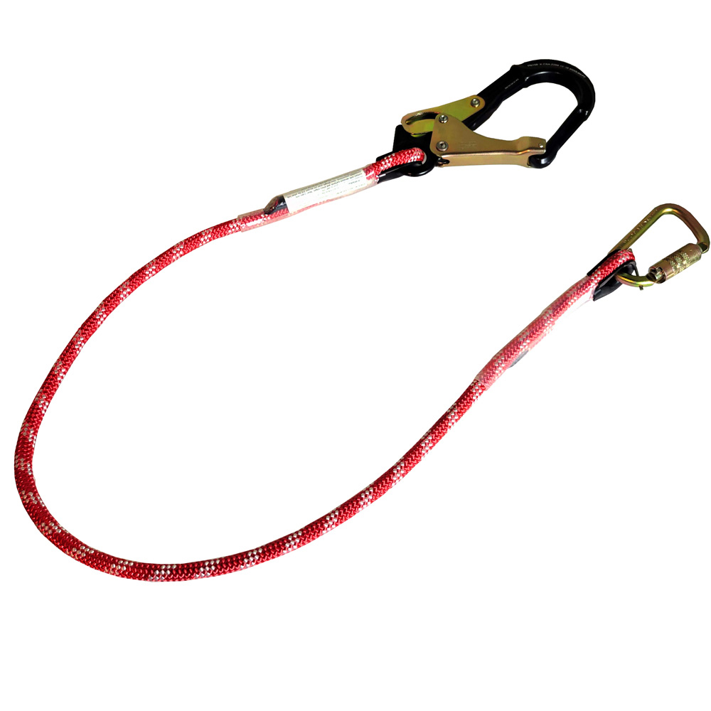 Pelican Rope Positioning and Restraint Lanyard with Twist-Lock Carabiner and Locking Rebar Hook - 4 Feet Long from GME Supply