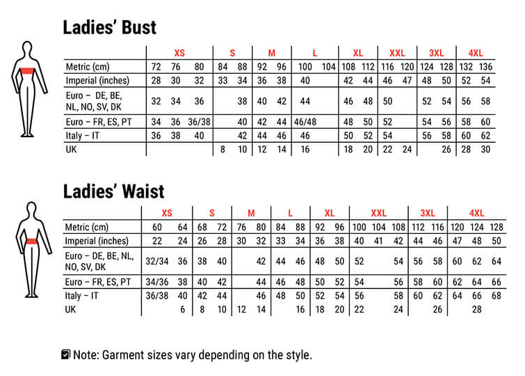 Portwest Garment Size from GME Supply