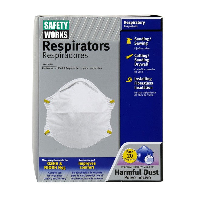 PIP Safety Works N95 Harmful Dust Disposable Respirator from GME Supply