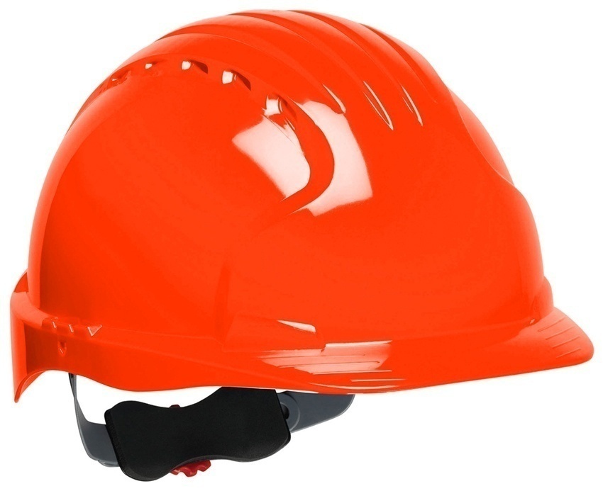 JSP EV6151 Evolution Deluxe Standard Brim Safety Helmet - Non-Vented - Hi-Vis Orange from GME Supply