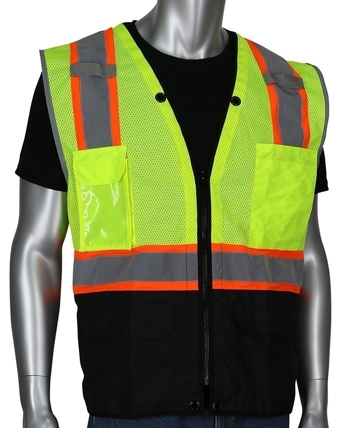 PIP ANSI Class 2 Two Tone 11 Pocket Orange Surveyors Vest from GME Supply