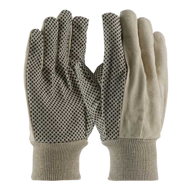 PIP Economy Grade Cotton Canvas Glove with PVC Dotted Grip (12 Pairs) from GME Supply