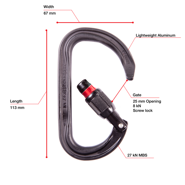 Petzl Am'D Screw-Lock - Black from GME Supply