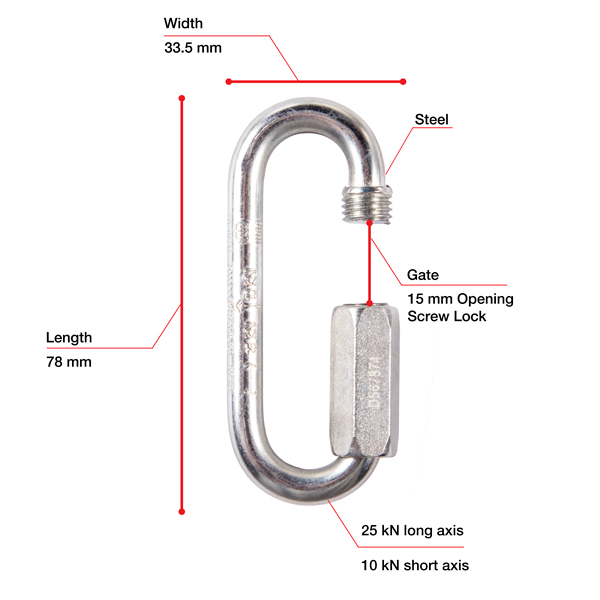 P15 Petzl Oval Steel Screw Lock from GME Supply