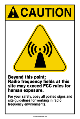 Caution Sign for Radio Frequency Fields from GME Supply