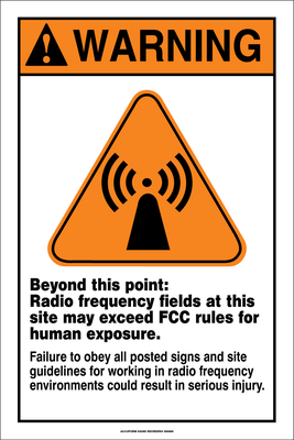 Accuform Warning Sign for Radio Frequency Fields from GME Supply
