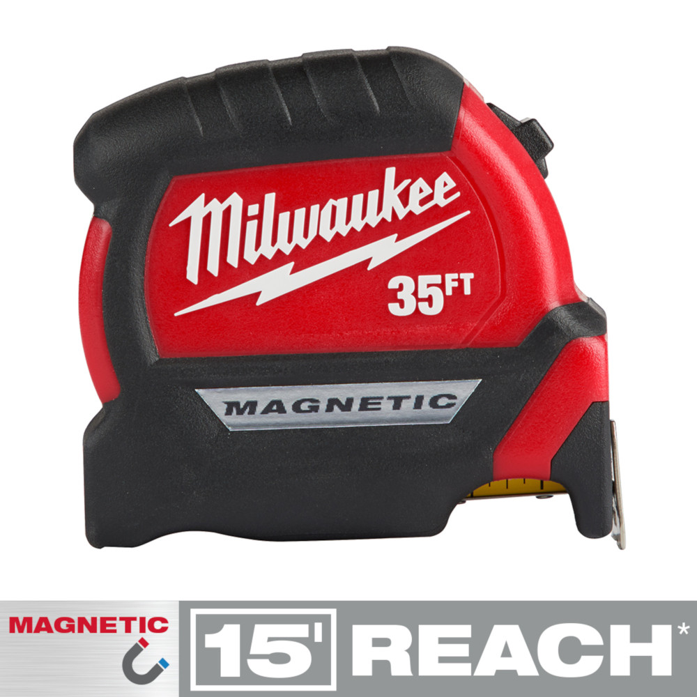 Milwaukee 35ft Compact Wide Blade Magnetic Tape Measure from GME Supply