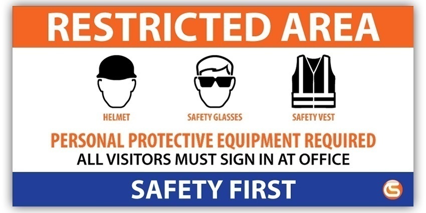 Restricted Area Job Site Safety Banner from GME Supply