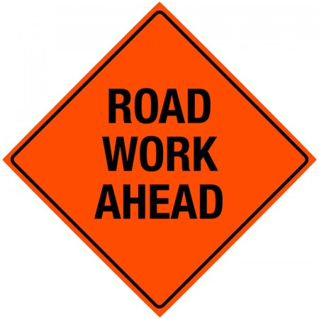 Bone Safety 'Road Work Ahead' Non-Reflective Sign from GME Supply