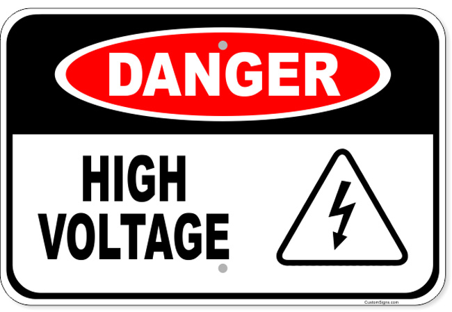 High Voltage Sign, Aluminum from GME Supply