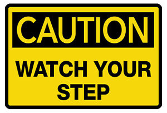 CAUTION WATCH STEP SIGN, ALUMINUM from GME Supply