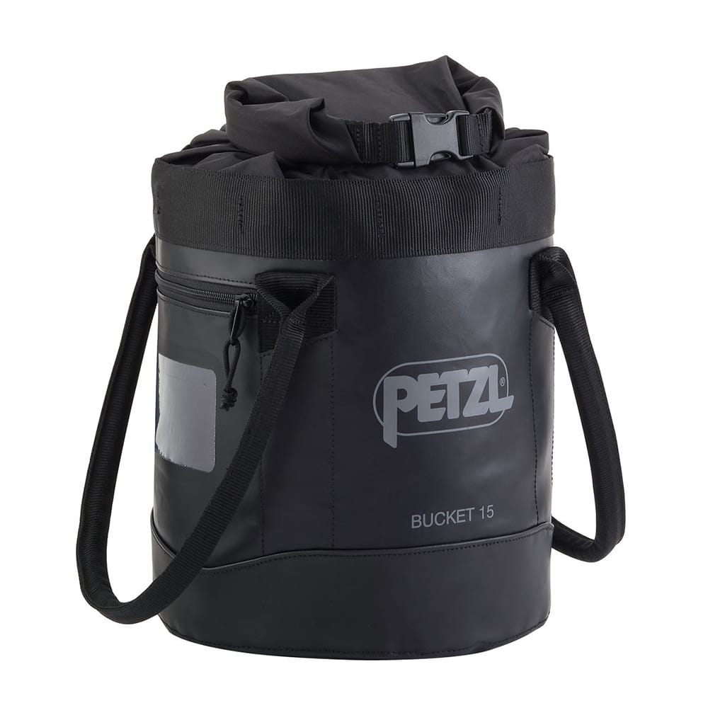 Sac PETZL Bucket 15 L autoportant rouge, étanche, TPU, fermeture