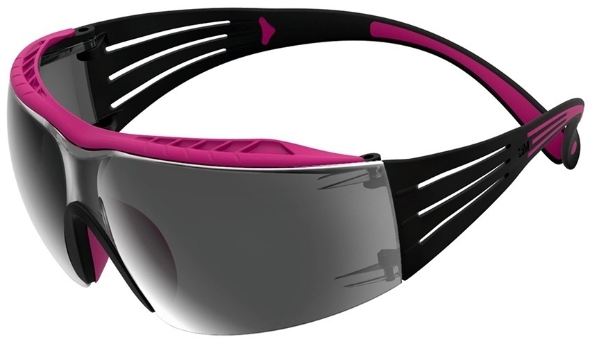 3M SecureFit 400 Series SF409XAS Safety Glasses with Pink/Black Temples & Silver Mirror Anti-Scratch Lens (20 Pack) from GME Supply