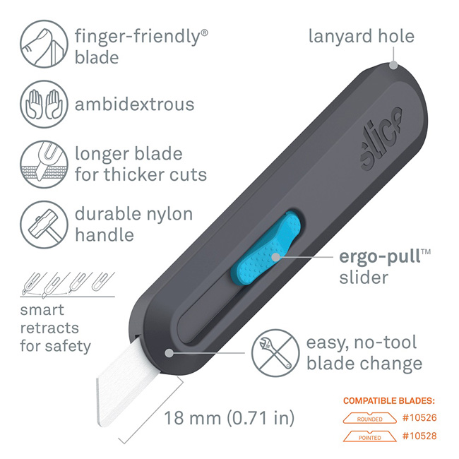 Slice Smart-Retracting Utility Knife from GME Supply