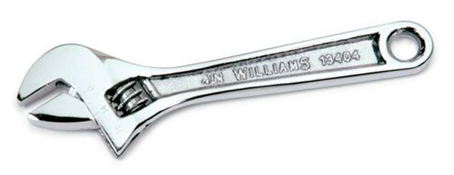 Snap On Williams Chrome Adjustable Wrench | 13404A from GME Supply