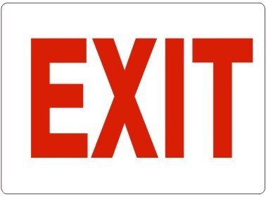 Safehouse Signs Aluminum Exit Sign Red Letters on White  from GME Supply