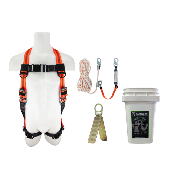 SafeWaze Roofer's Fall Protection Compliance Kit Bucket from GME Supply