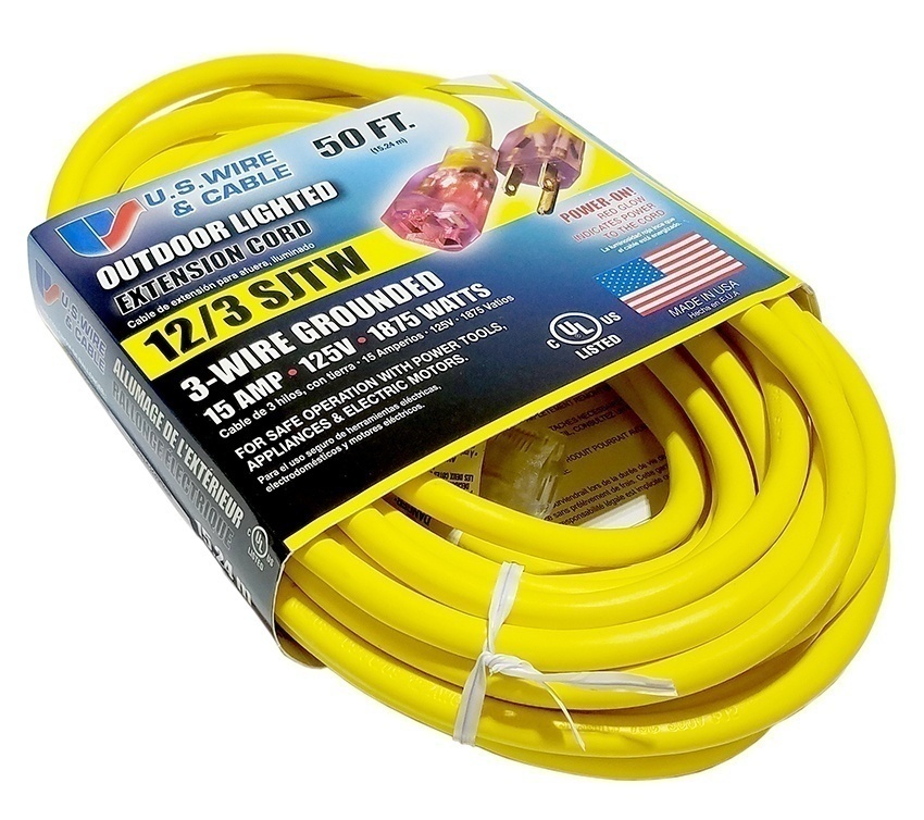 US Wire and Cable SJTW 14/3 Extension Cord - 50 Feet from GME Supply