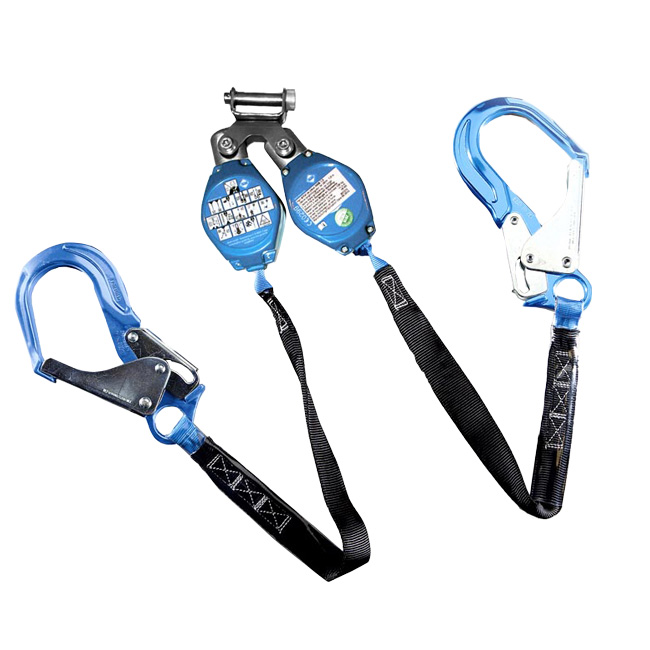 Ultra-Safe Web Retractable 100% Tie-Off 8 Foot Y-Lanyard with Yoke Swivel Top from GME Supply