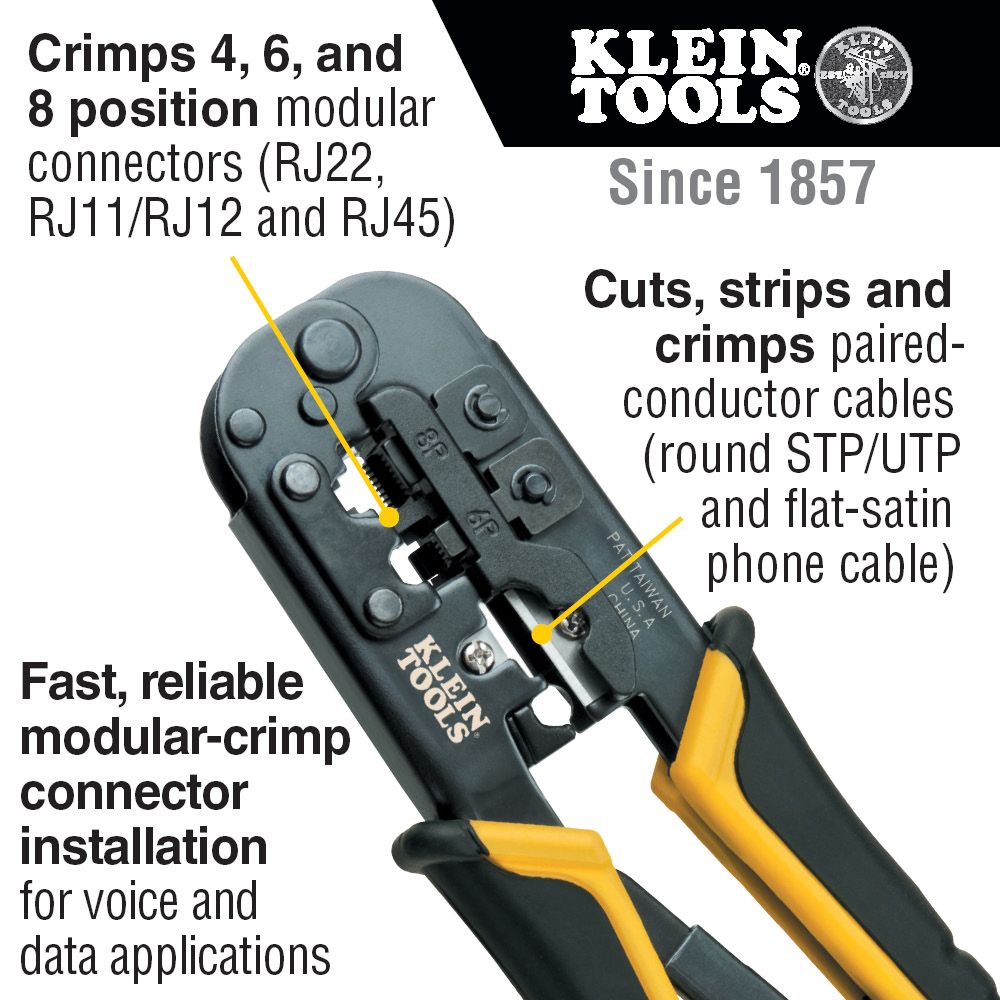 Klein Tools Ratcheting Modular Crimper/Stripper from GME Supply