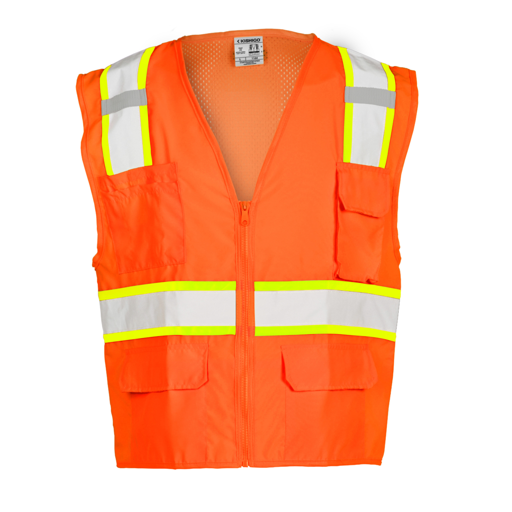 ML Kishigo Type R Class 2 Hi-Vis Solid Front with Mesh Back Vest from GME Supply