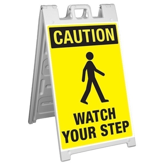 GME Supply Caution Watch Your Step Fold Up Floor Sign from GME Supply