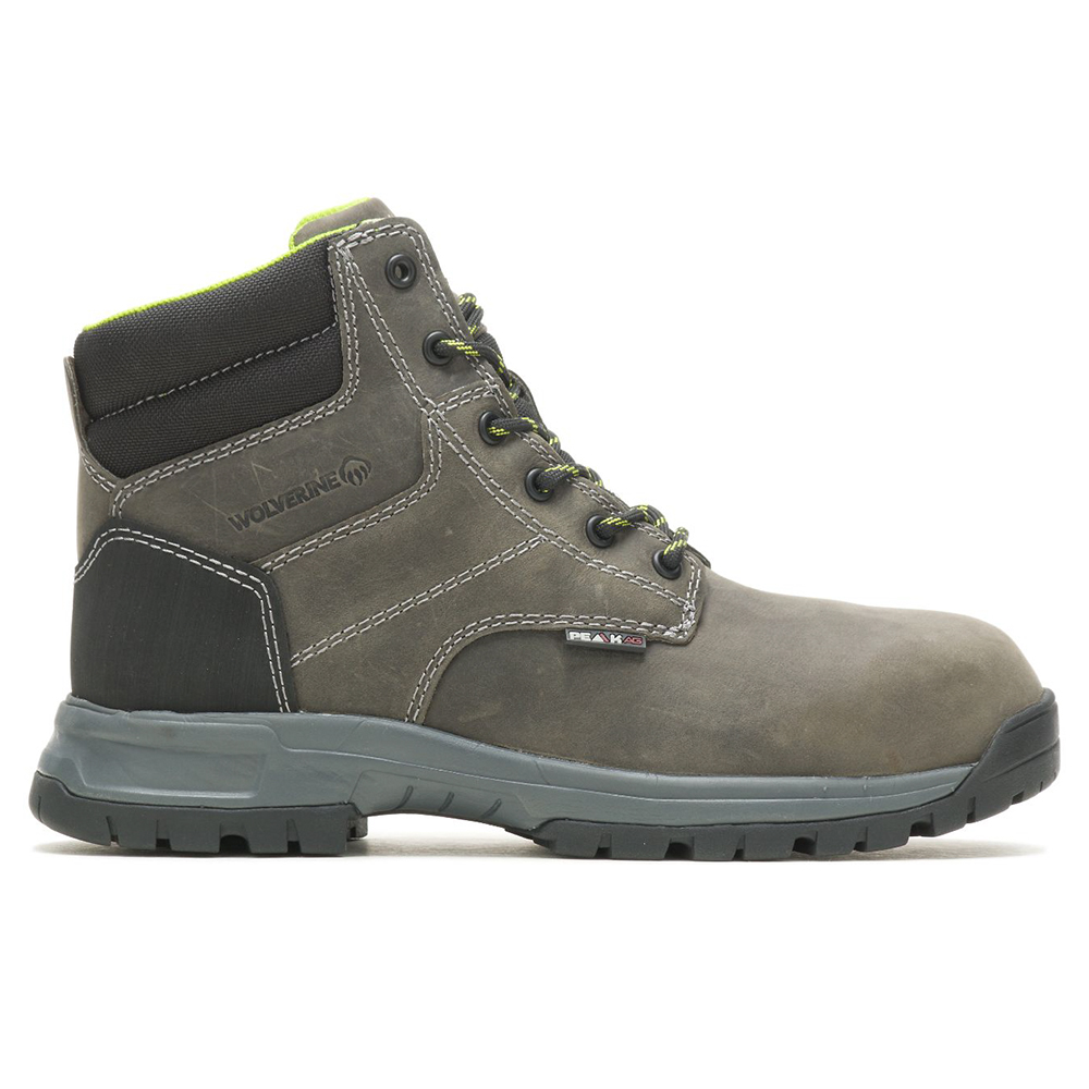 Wolverine Women's Piper 6-Inch Work Boots with Composite Toe (Charcoal Grey/Grey) from GME Supply