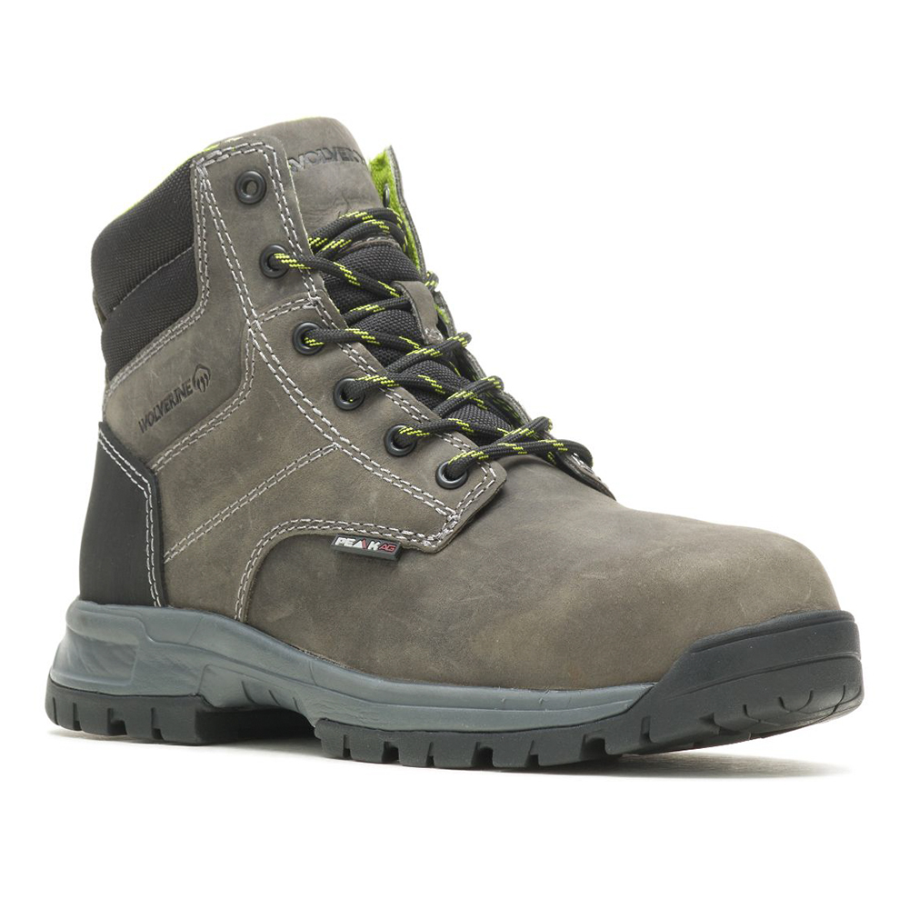 Wolverine Women's Piper 6-Inch Work Boots with Composite Toe (Charcoal Grey/Grey) from GME Supply