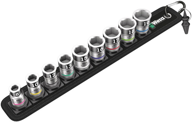 Belt B 1 Zyklop Socket Set with Holding Function, 3/8 Inch Drive, 10 Pieces from GME Supply