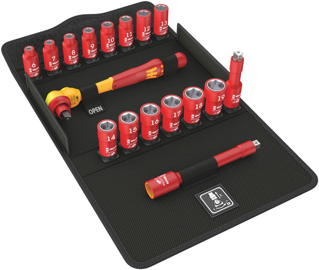 8100 SB VDE 1 Zyklop Ratchet Set, Insulated, 3/8 Inch Drive, Metric, 17 Pieces from GME Supply