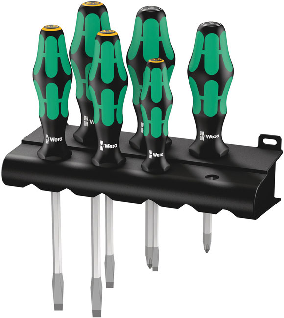 334/355 SK/6 Screwdriver Set Kraftform Plus Lasertip and Rack, 6 Pieces from GME Supply