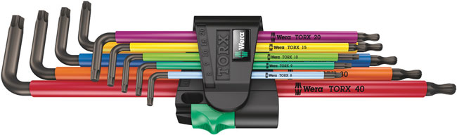 Wera Tools 967/9 TX XL Multicolour 1 Multicolour L-Key Set for TORX® Screws, Long, 9 Pieces from GME Supply
